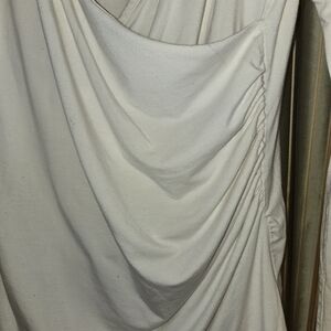 Talbots Faux Wrap Stretch Blouse Womens Size Small Ivory Top